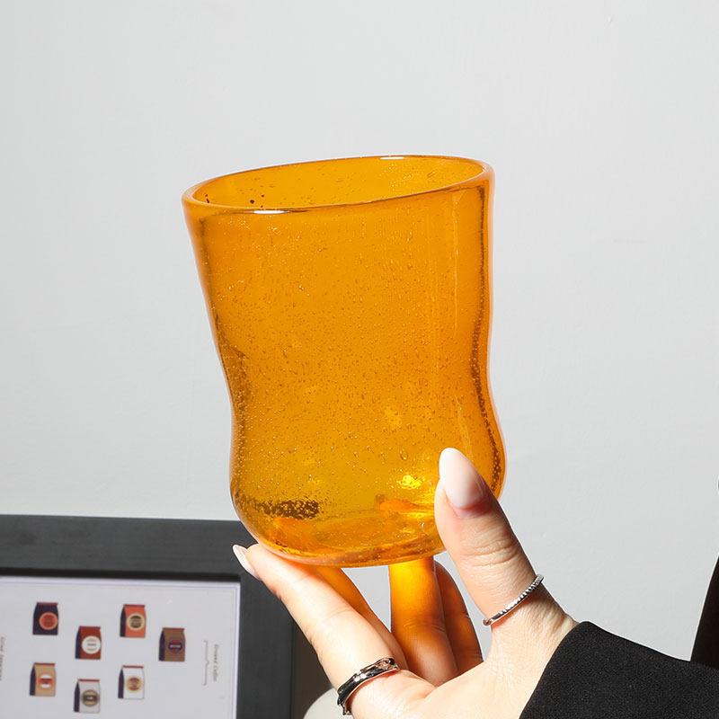 Colorful Glass Coffee Glass Cup Handmade Bubble Glass Wine Milk Juice Glass Water Cup 101-200ml