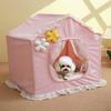 Ins Nordic Style Lace Pet Tent Semi-closed Cat Nest Tent Removable and Washable Comfortable Skin-friendly Cat House Villa