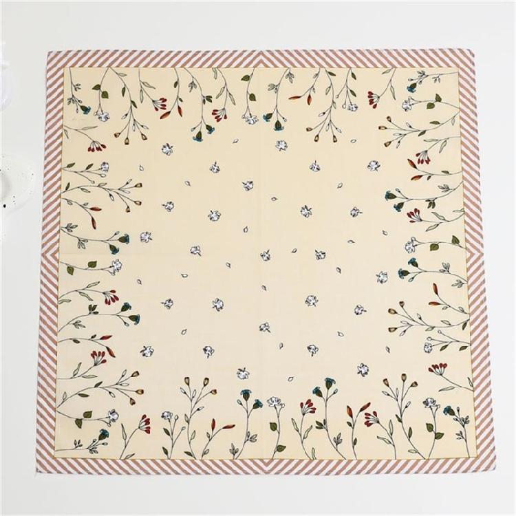 1PC Cotton Women Handkerchief Hanky Kerchiefs Square Printing Flowers Hankies