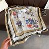 New Chain Floral Printed Silk Scarf Square Scarf High-end Shawl Sunscreen Neck Small Square Scarf Headscarf Women's Scarf