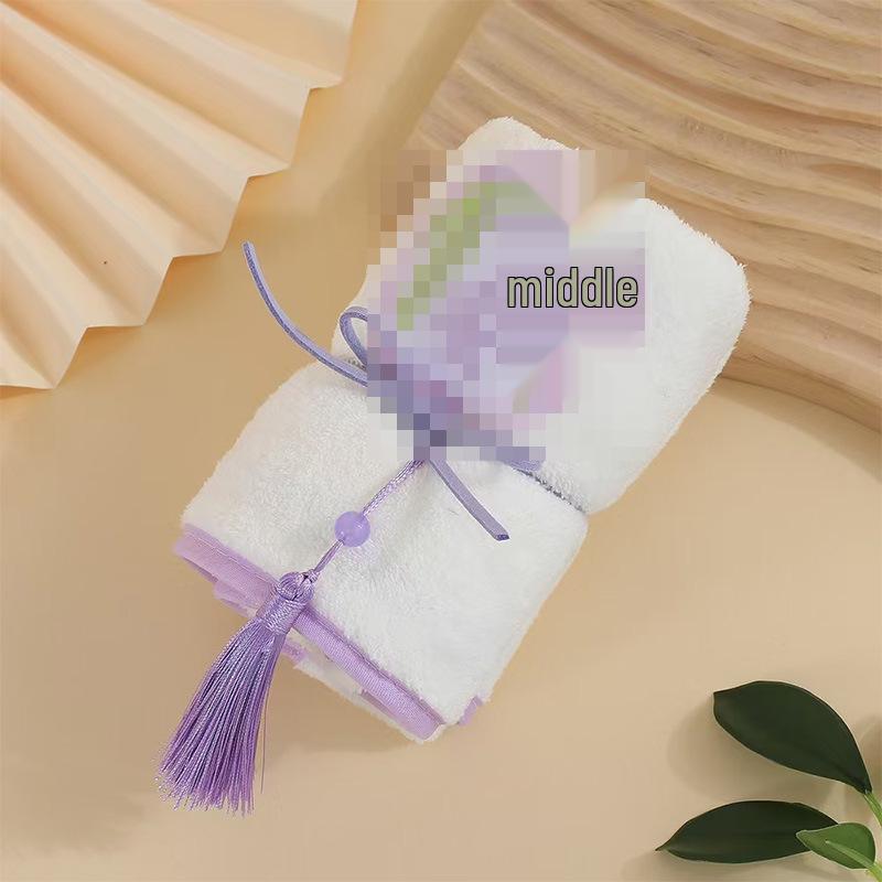 Elegant Chinese-Style Tassel Coral Fleece Towel Set - Soft, Absorbent, and Luxurious, Ideal for Weddings.