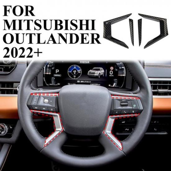 Carbon Fiber Style Steering Wheel Trims Cover for Mitsubishi Outlander -2024