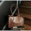 Retro soft leather pu commuter tote bag women's large-capacity shoulder bag new versatile fashion handbag