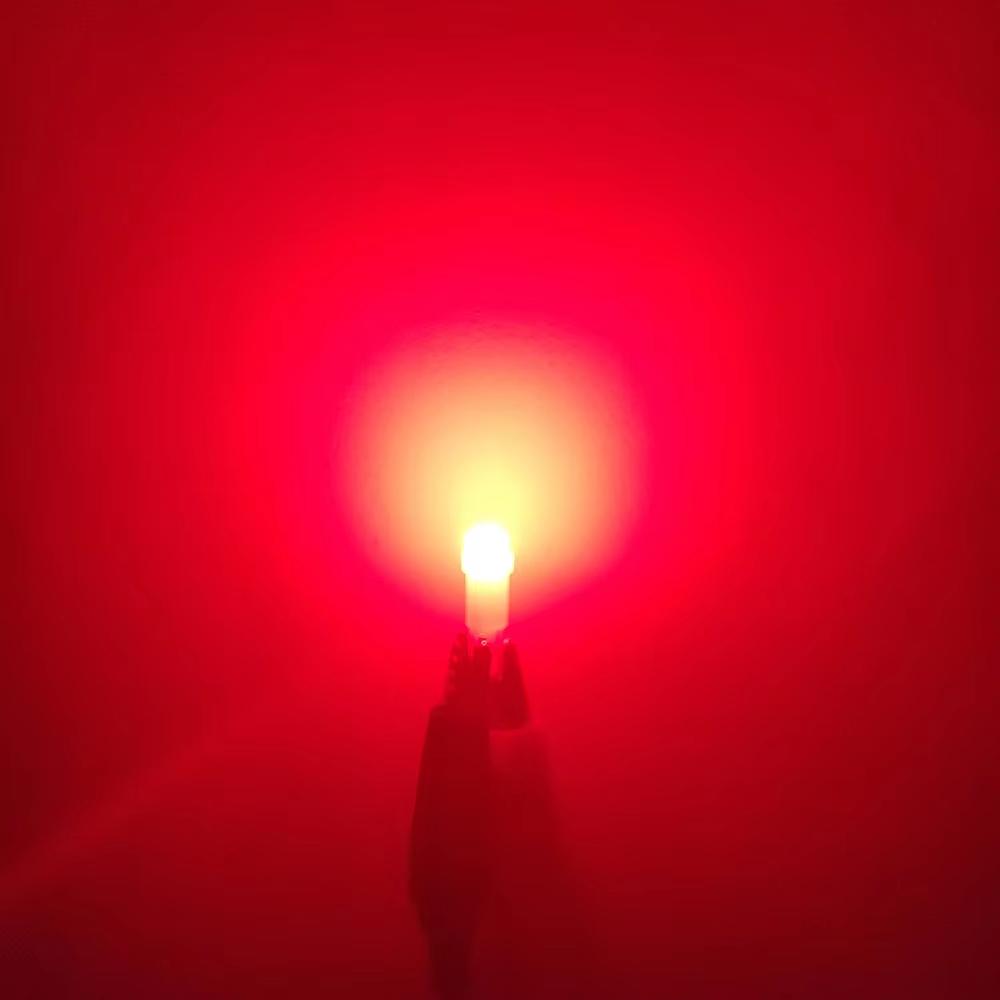 10pcs T5 LED Lights T5 COB W1.2W W3W LED Car Interior Light Auto Side Wedge Dashboard Gauge Instrument Lamp Bulb 12V white green