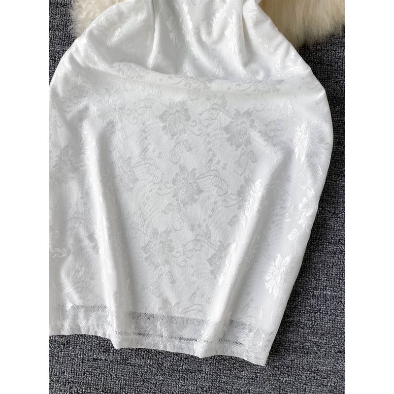 Retro New Chinese Zen Cheongsam Dress Women's Summer Buckle Jacquard Stylish Pure Want to Waist Bodycon Dress