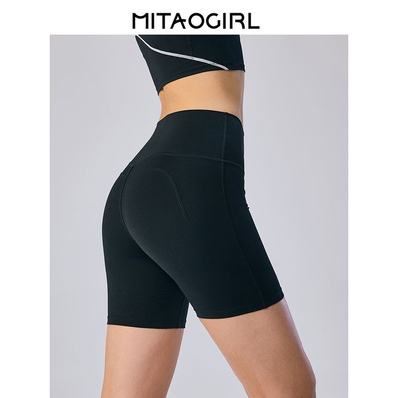 Mitaogirl Kendall Short-Length Pants Female High Waist Hip Lift Slim Fit Fitness Pants Running Quick-Drying Yoga Sports Shorts