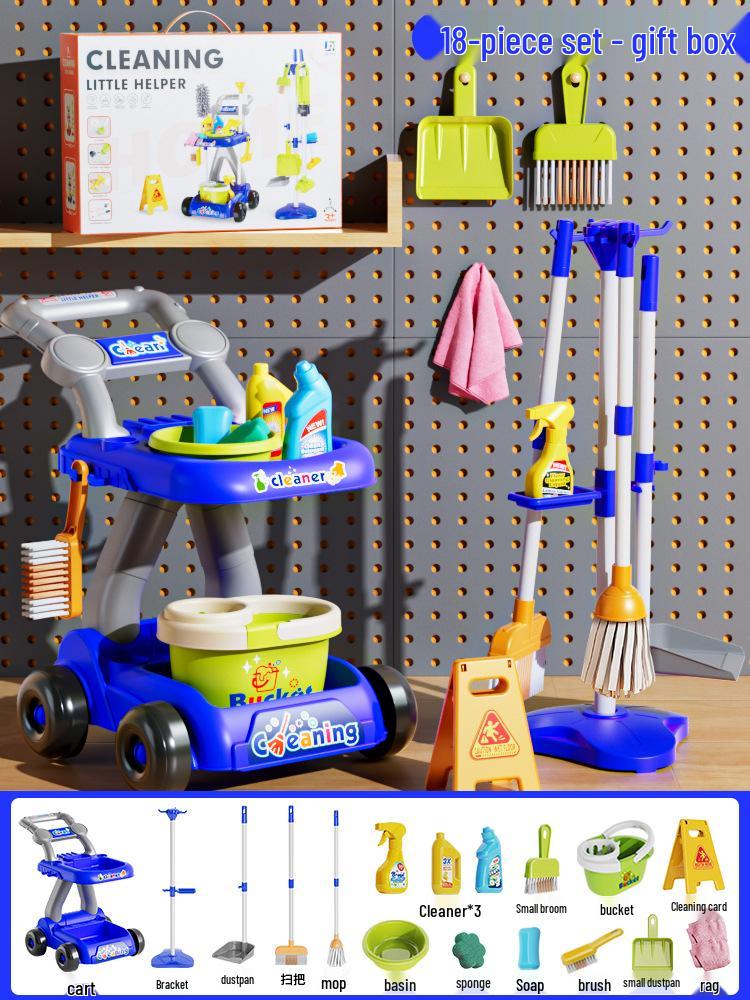 Children's Cleaning Trolley Play Set for Ages 3-6