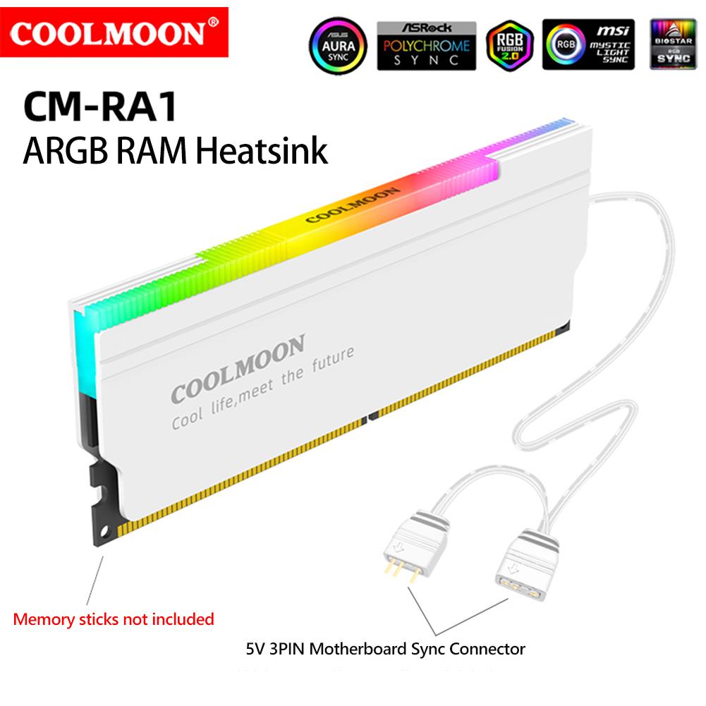 5V-3PIN ARGB DDR Heatsink Aura Sync Heat Spreader Cooler with Thermal Silicone Pad for Desktop Computer PC Memory