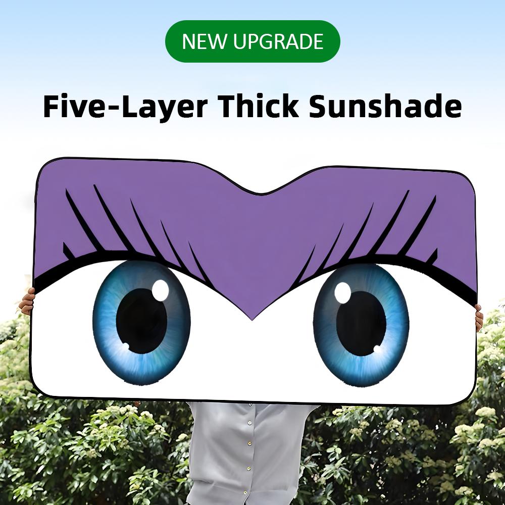 Purple Phantom Large-Eye Sun Visor Foldable Universal Car Windshield Sun Shade UV Protection Heat Insulation Foldable Cover