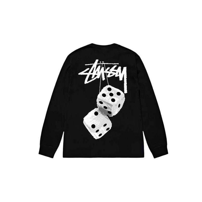 STU SS25 dice printing long-sleeved t-shirt for men and women of the same style, spot classic