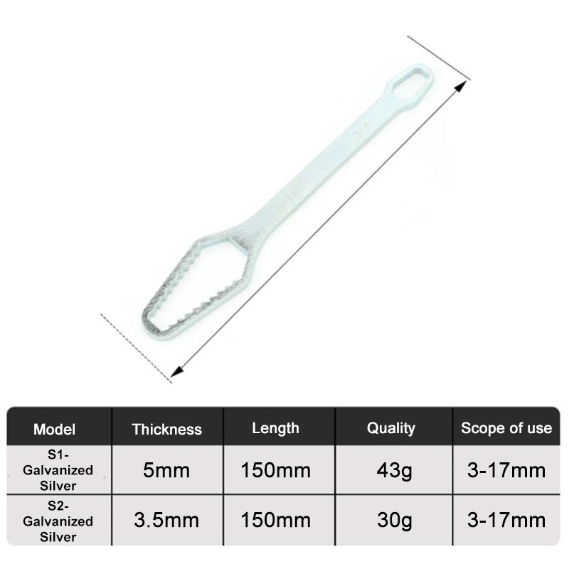 Cheie Inelară Multifuncțională Cheie Solidă cu Cap Dublu, Auto-Strângere Reglabilă Universală Cheie Reglabilă 8-24Mm