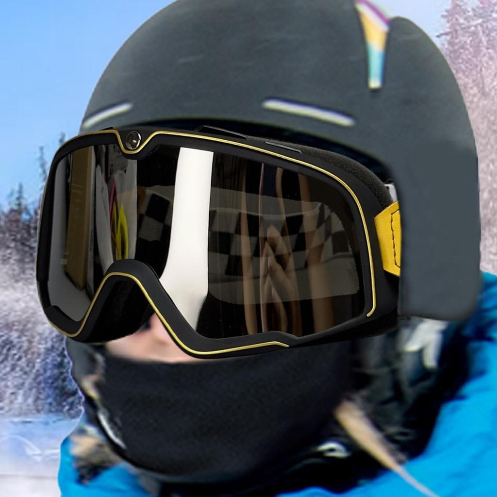 [Fellflying] ATV Goggles, Motorcycle Goggles - Retro Bike Utv Off-Road Riding Goggles, Motocross Riding