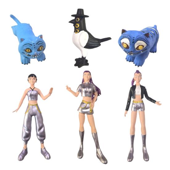 1 Set PVC Girl Group Figurine Animated Movie Inspired Hunter Girl Figurine Sculpture Home Office Desktop Decoration Ornament