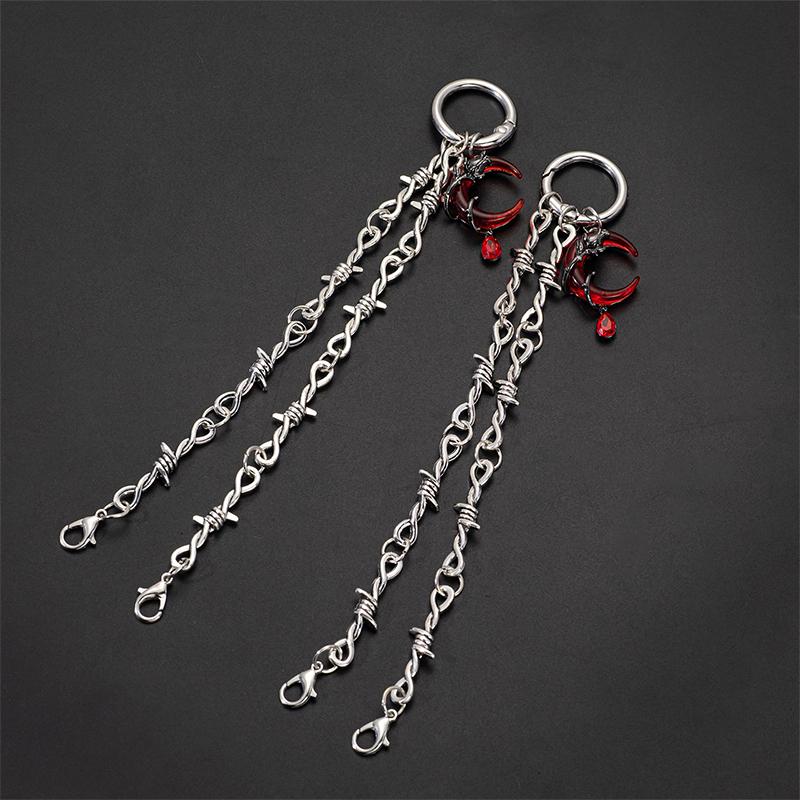 1 Stück Retro Gothic Punk Abnehmbare Doppeldorn Schuhdekorationskette Einfach zu lösender Schnallenmechanismus Ideales DIY-Zubehör