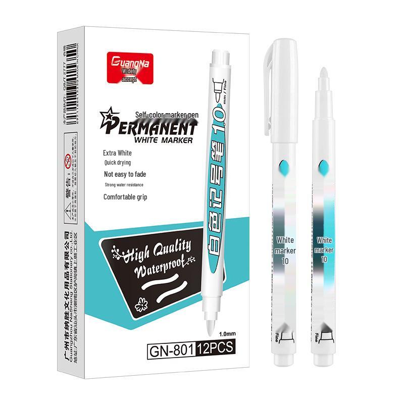 Waterproof Quick-Dry White Acrylic Paint Pen - Refillable Sign and Marker 801