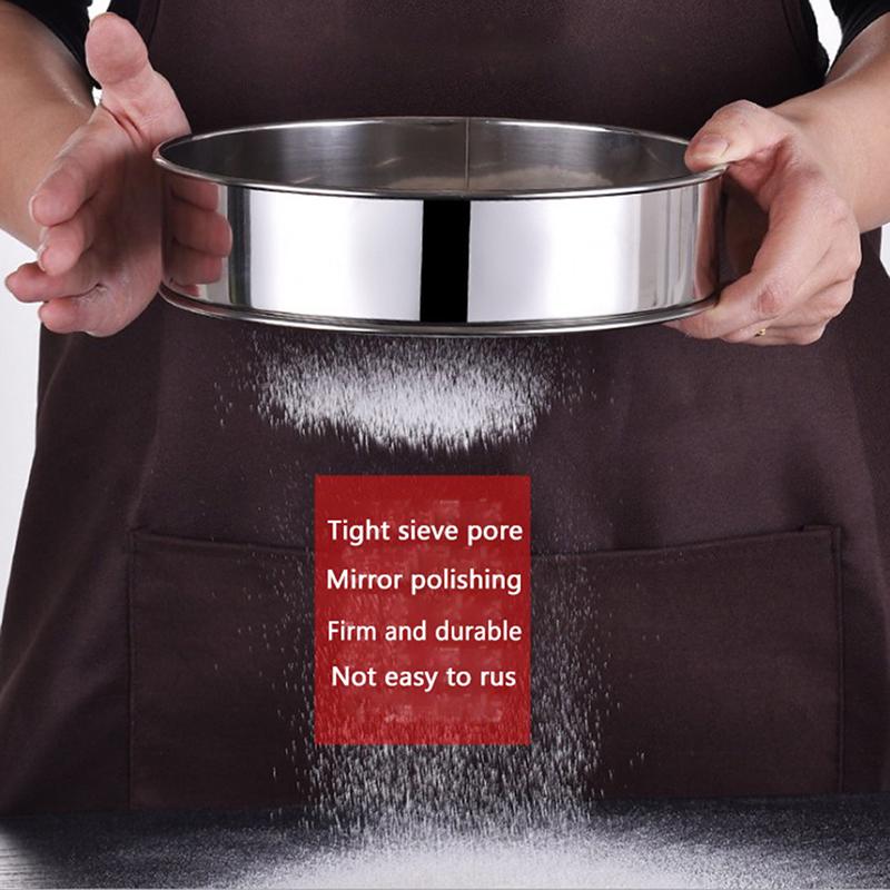 Kitchen Fine 60# Mesh Flour Sifter Stainless Steel Flour Sieve Strainer Sifter
