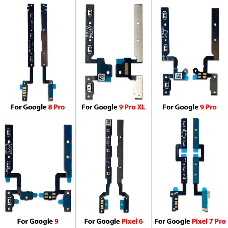 Power Switch On/Off Button Volume Control Key Button Flex Cable For Google Pixel 5 5A 6 6A 7 7A 8 9 Pro XL