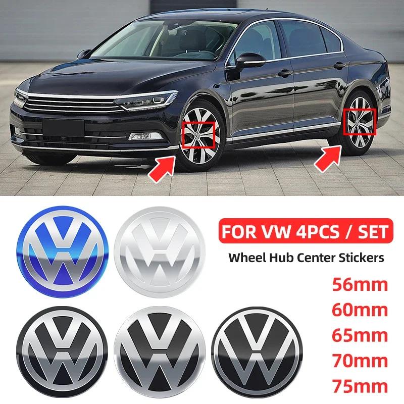 For 56mm 60mm 65mm 70mm 75mm Car Wheel Center Decal Hub Sticker for Volkswagen Golf 5 6 Polo Passat Tiguan Bettle Bora Touran CWR1