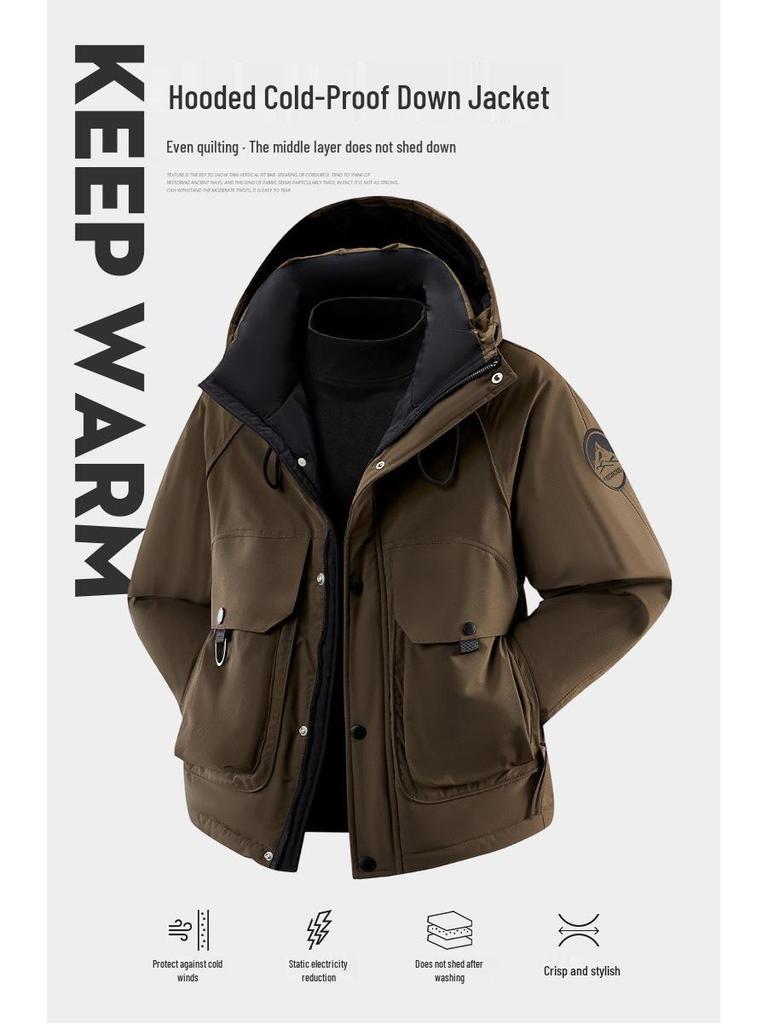 50% Down Hooded Ski Jacket - Trendy, Business Casual & Outdoor Warmth