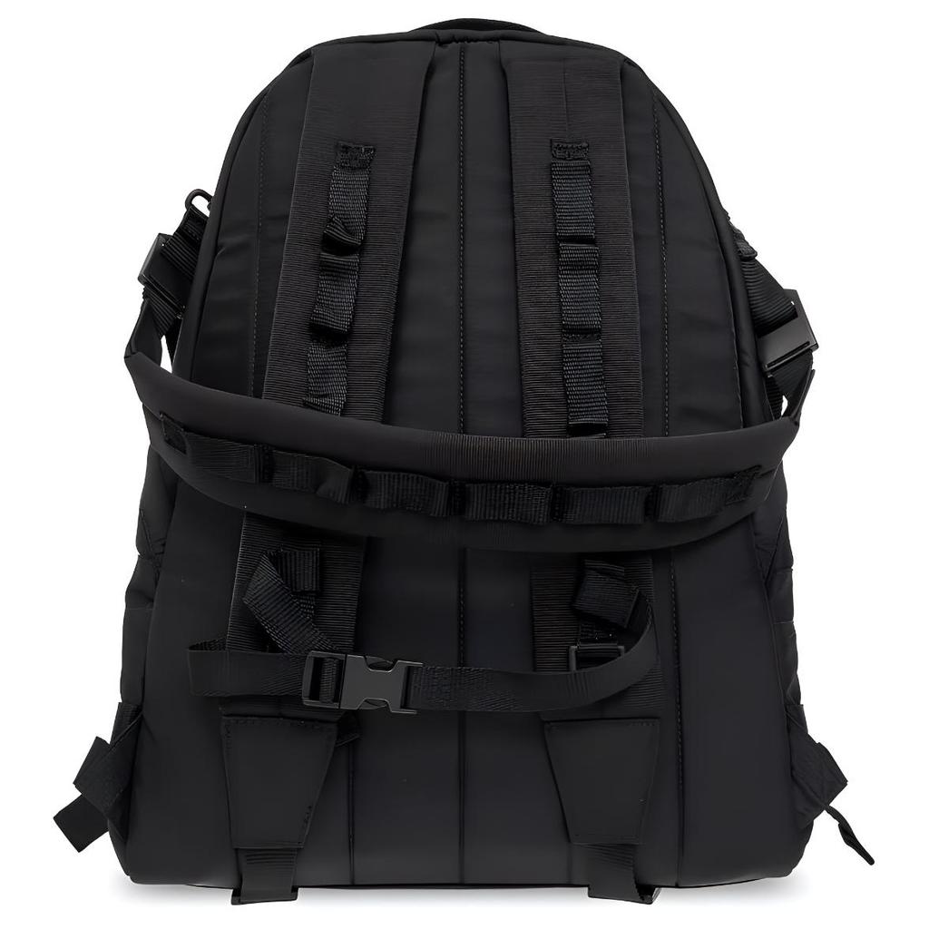 Balenciaga Logo Print Zipper Backpack Men Backpacks Black 6440332AARR1000