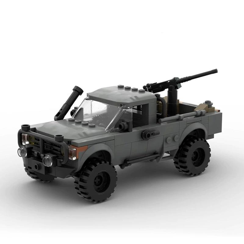 MOC Giocattoli in Mattoncini Veicolo Militare Auto Vista Strada Città Camion Trasporto Blocchi da Costruzione Pistola Corazzato Regali Regali di Natale