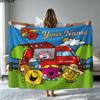 1PC Mr. Men Little Miss Custom Name Patterned Flannel Blanket Suitable For All Seasons for Home Decor Warmth and Comfort Gifts Holiday Present