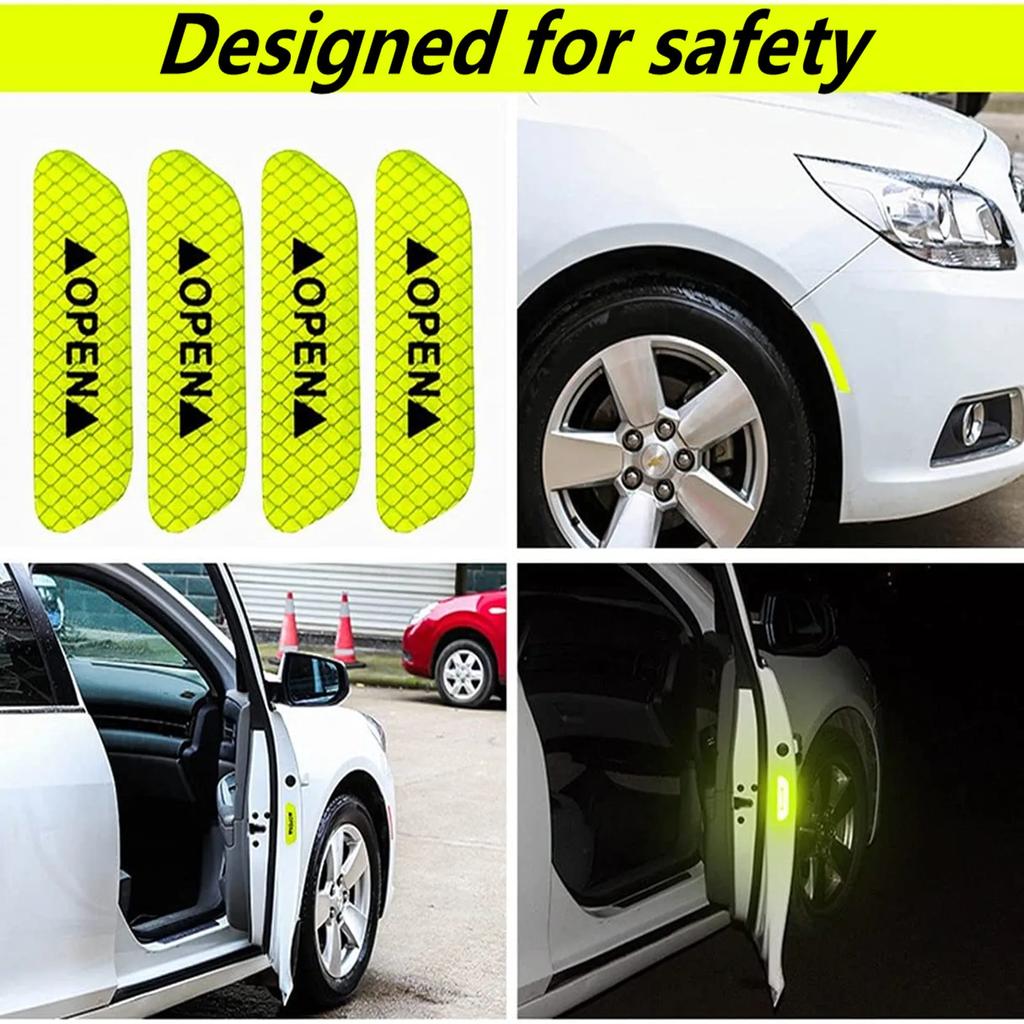 Adesivo riflettente per portiera auto notturno, nastro riflettente di avvertimento per apertura di sicurezza, accessori per auto, esterno, interno, catarifrangente