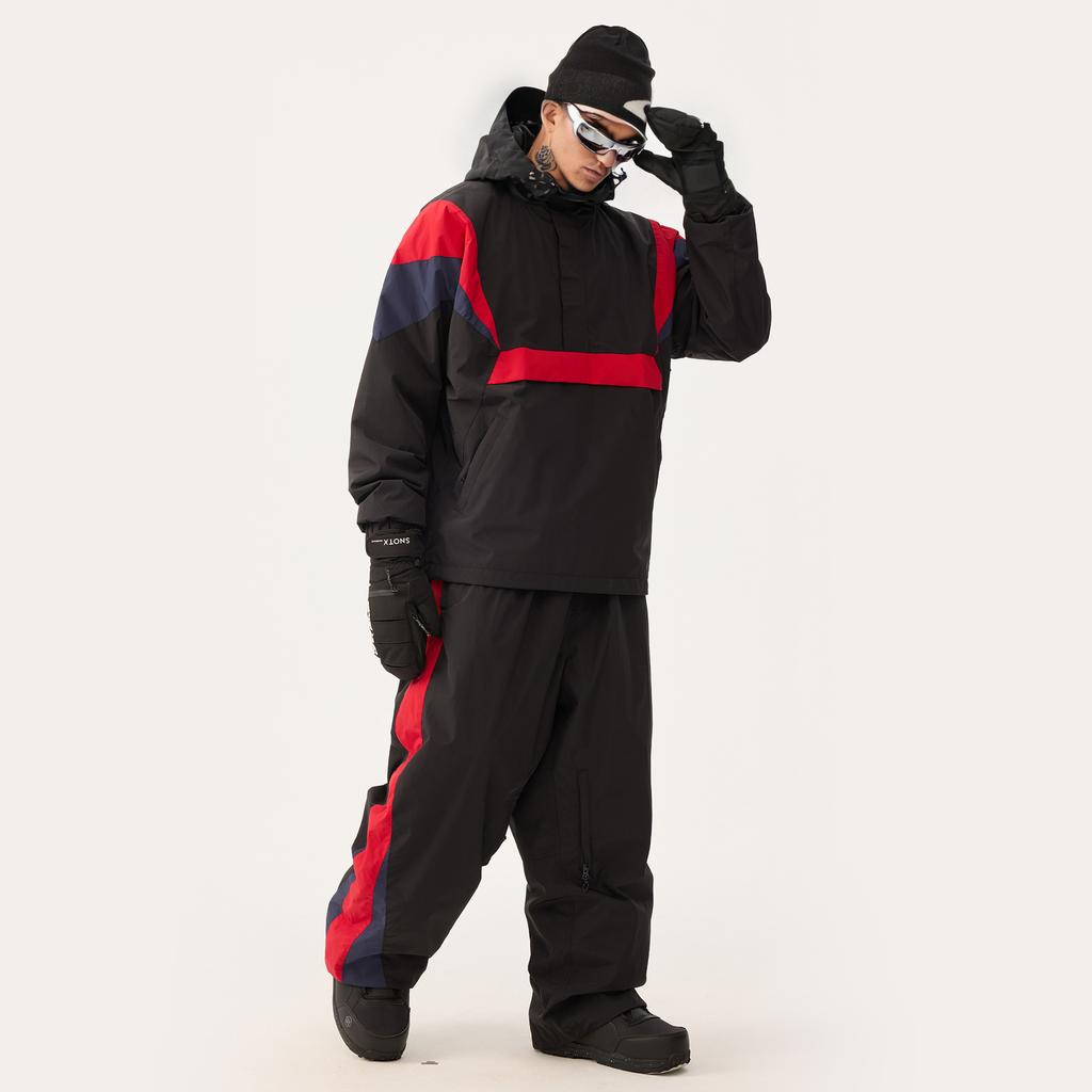 Outdoor Oversize Ski Suit for Men and Women Breathable Snow Suit Winter Warm Snowboard Suit Waterproof Windproof Pullover Skiing Jacket and Ski Pants
