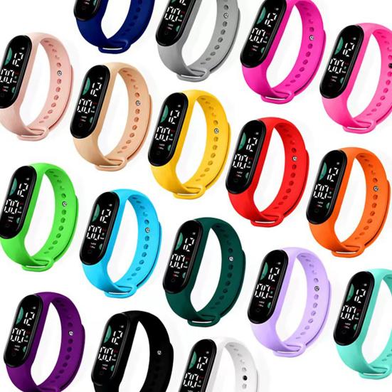M9 Electronic Watch LED Touch Control Waterproof Casual Multifunctional Week Time Display Lightweight Men Women Unisex Sports Bracelet for Kids