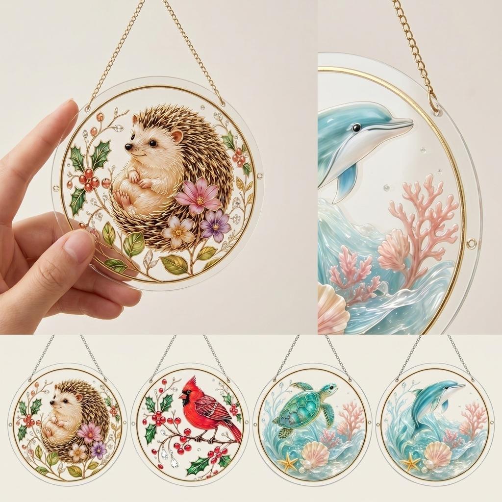 Acrylic Animal Wall Decor 2D Cute Hanging Ornament for Home Bedroom Living Room