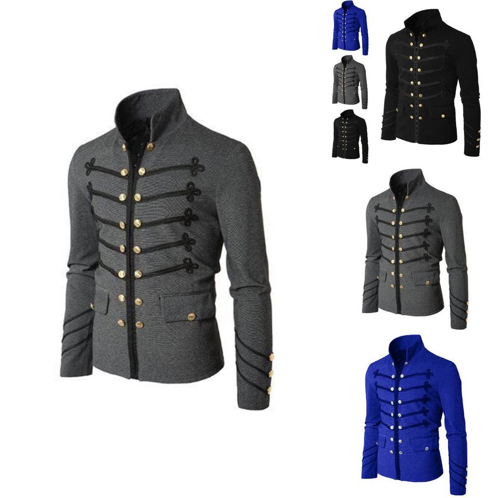 Vintage Herren Doppelreiher Steampunk Jacke für Mittelalterliche Cosplay-Veranstaltungen