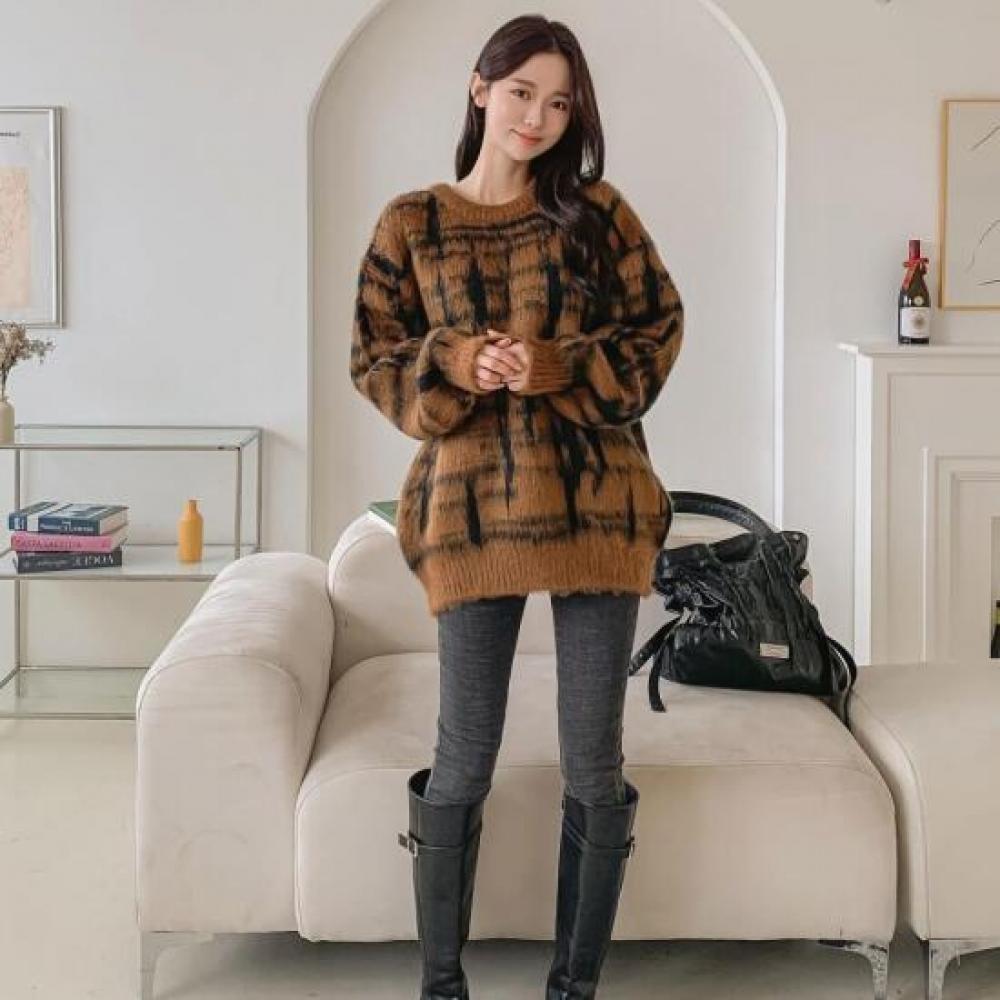 New ArrivalS Open Run Women S Round Soft looSe Fit Pattern Long Sleeve Knit