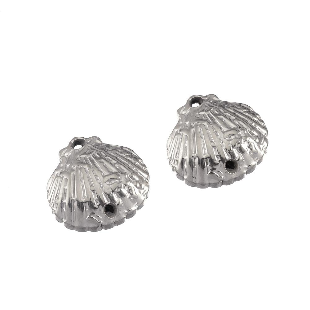 10pcs Striped Sea Shell Pendant Stainless Steel with Hole Bracelet Bohemia Earring Necklace Charm DIY Jewelry Making Wholesale