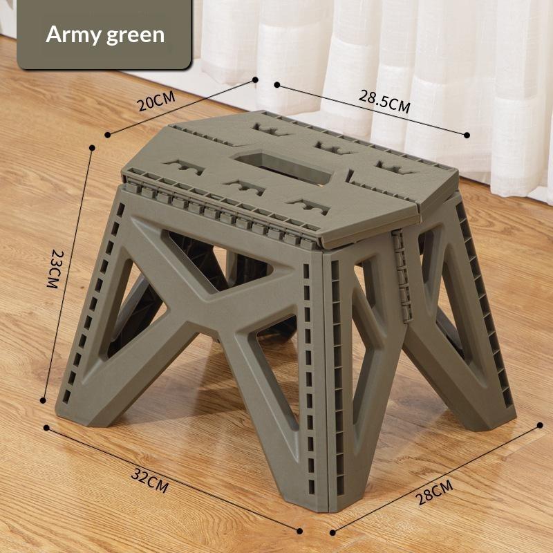 Portable Collapsible Plastic Stool Lightweight Space-Saving Small Chair for Outdoor Camping Fishing Travel Home Use