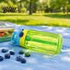 Anti Choking Training Bottle for Kids Cartoon Sippy Cup 470ml Water with Straw Adjustable Strap Pop Up Cup Outdoor Activities Lid Flip Top