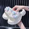 Fashion Fashion Colored Crystal Platform Slippers Women 2025 Summer Diy Thick Bottom Clogs Sandals Woman Non Slip Outdoor Slides Female