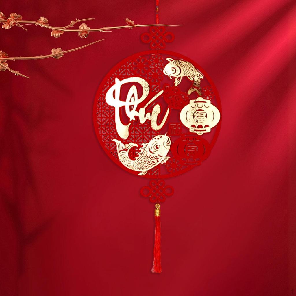 Chińska wisząca dekoracja na Rok Wiosenny Znak na drzwi Festiwalu Wiosny Dekoracja księżycowa Błyskotka z frędzlem