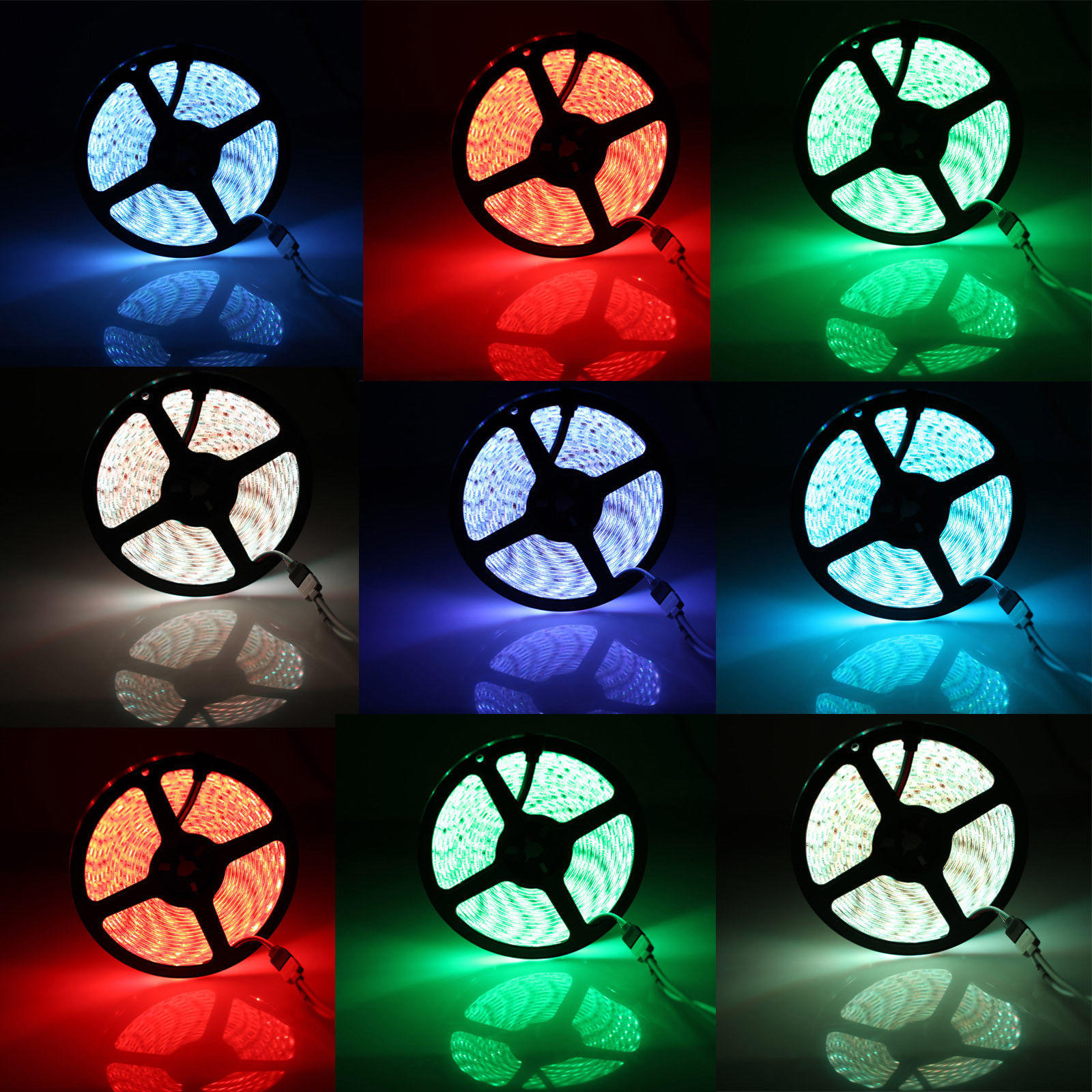 

5M RGB водонепроницаемая светодиодная лента 5050 SMD 300 светодиодов 44 пульта дистанционного управления 12 В полный комплект разноцветный