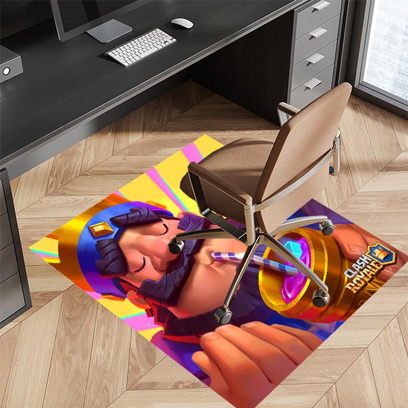 1pc Clash Royale Print Area Rug - Soft, Washable Non-Slip Indoor Mat for Office Chairs, Living Room, Home Office Decorative Rug