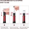 Silicone Bottle Stoppers with Built-in Vacuum Wine Saver Pump Food-safe Silicone Caps Vacuum Wine Stopper