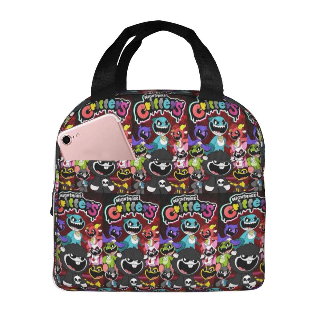 Nightmare Critters Cartoon Insulated Lunch Bag for Women Children Leakproof Food Boxes Thermal Lunch Box Tote