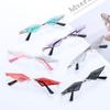 Narrow Diamond Shape Women Sunglasses UV400 True Film Lens Rimless Sun Glasses Trending Ladies Eyewear Streetwear Accessory