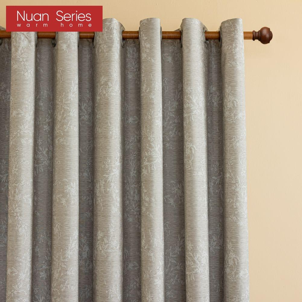 1PC Nuan Series Light Luxury Retro Solid-color Gray Fully Blackout Curtains for Bedroom Living Room Balcony Window for Home Decor
