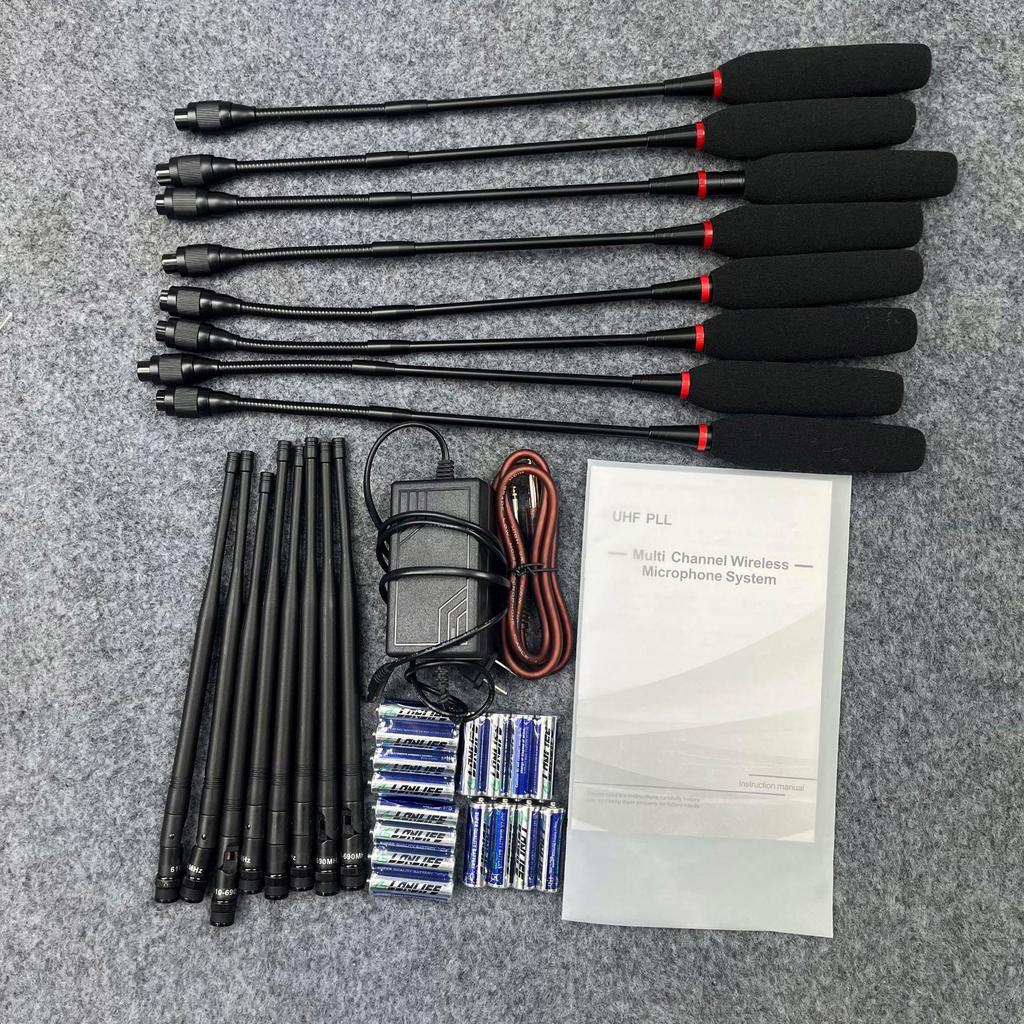 Wireless One-to-Eight Conference Microphone System