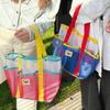Nylon Swimming Bag Dry Wet Mesh Handbag Soild Color Mesh Beach Bag  Shower