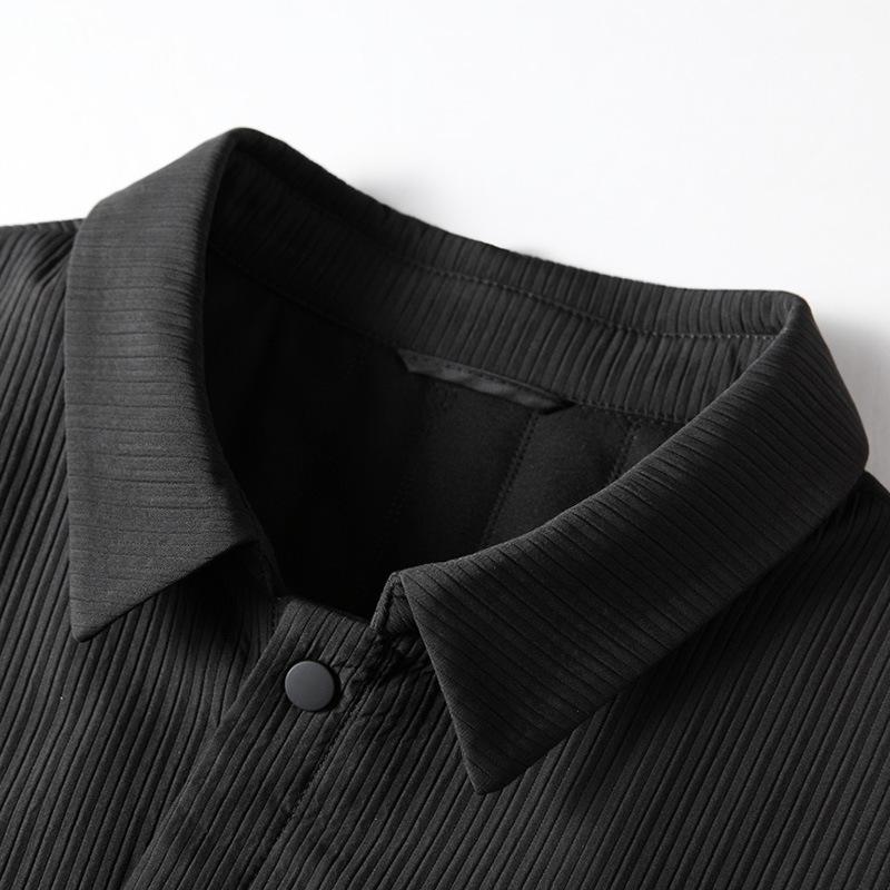 Autumn and Winter Cotton Lapel Shirt Version Jacket Solid Color Middle-aged and Young Business Leisure Thickened Jacket