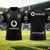Family Matching Warriors Maori Tribal Metallic Print Rugby Jersey Oversized Solid Black Full Koru Pattern Number 1 Mesh Tee