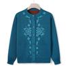 Grandma Autumn and Winter Sweater Women's Middle-aged and Old Knitted Sweater Fleece Cardigan Jacket the Elderly Mother's New Thickened Top