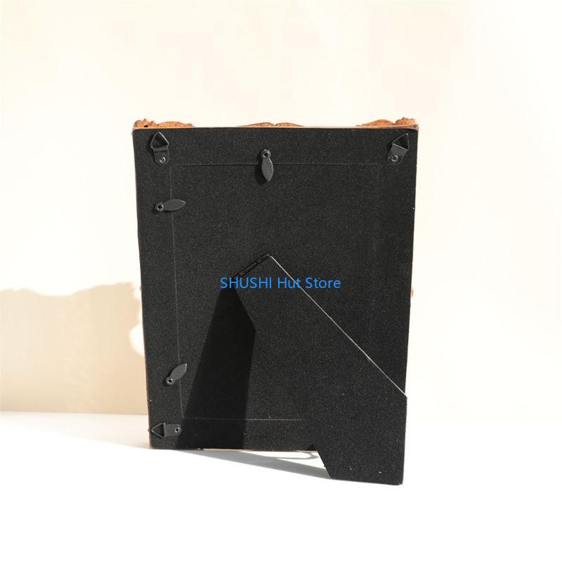 Luxurious Resins Picture Frame Vintage European Designs Flower Carvings Photo Frame for Tabletop Display or Wall Hanging D57B