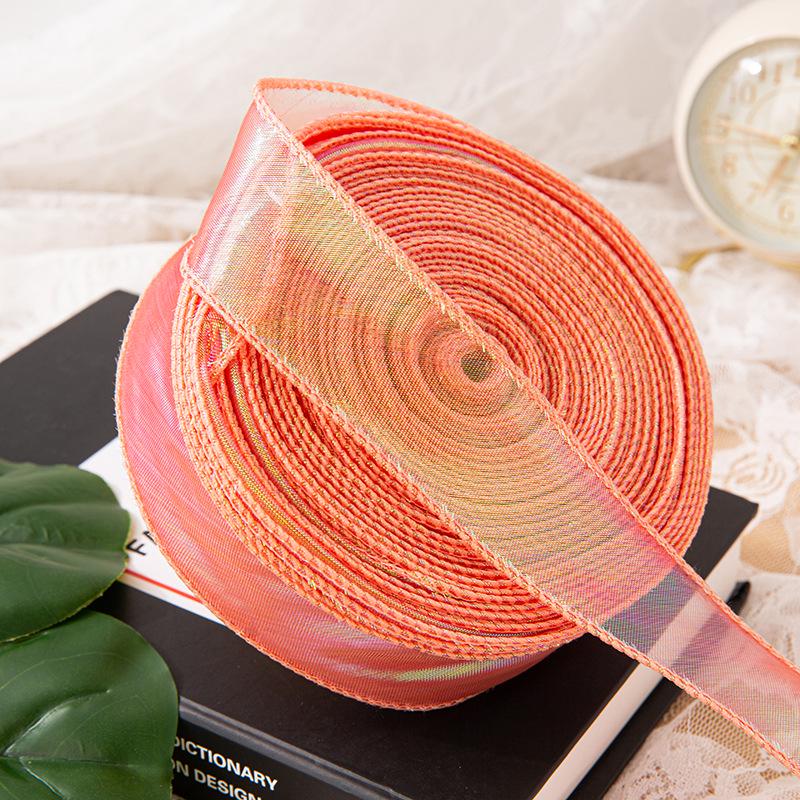 4cm x 10 Yards Iridescent Fishtail Yarn Ribbon, Polyester Lace Tulle for Floral Art & Baking.